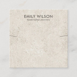 RUSTIEK OFF WIT STUCCO KETTING ARMBAND DISPLAY VIERKANTE VISITEKAARTJE