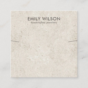 RUSTIEK OFF WIT STUCCO KETTING ARMBAND DISPLAY VIERKANTE VISITEKAARTJE