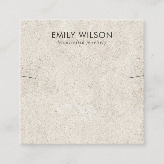 RUSTIEK OFF WIT STUCCO KETTING ARMBAND DISPLAY VIERKANTE VISITEKAARTJE (Voorkant)