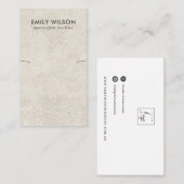 RUSTIEK OFF WIT STUCCO KETTING ARMBAND DISPLAY VISITEKAARTJE (Voorkant / Achterkant)