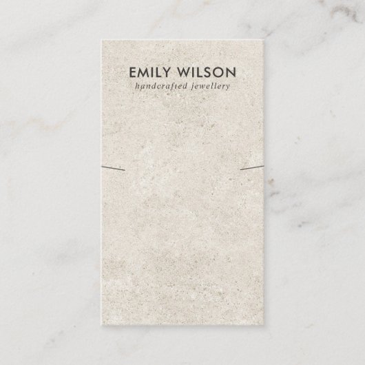 RUSTIEK OFF WIT STUCCO KETTING ARMBAND DISPLAY VISITEKAARTJE (Voorkant)