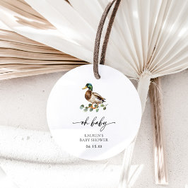 Rustiek Oh Baby Mallard Duck Baby shower Bedankjes Labels