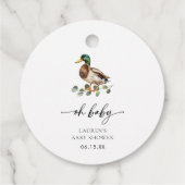 Rustiek Oh Baby Mallard Duck Baby shower Bedankjes Labels (Achterkant)
