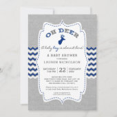 Rustiek OH DEER Buck Baby shower, marinegrijs Kaart (Voorkant)