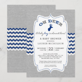 Rustiek OH DEER Buck Baby shower, marinegrijs Kaart