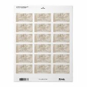 Rustiek Okerbruin Houtnerf Herfst Trouwadres Etiket (Full Sheet)