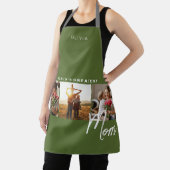 Rustiek Olijfgroen Drie Foto Koken Schort (Insitu)