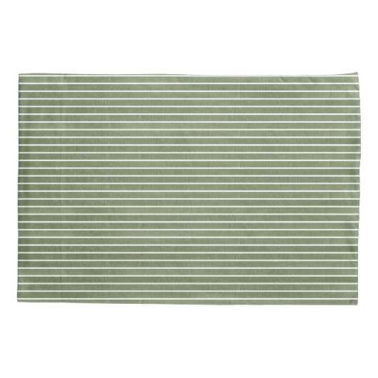 Rustiek Olijfgroen Stripes Patroon Kussensloop (Achterkant)