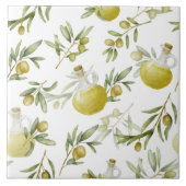 rustiek olijfoliepatroon tegeltje (Voorkant)