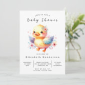 Rustiek Online Duck Baby shower Kaart (Staand voorkant)