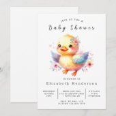 Rustiek Online Duck Baby shower Kaart (Voorkant / Achterkant)
