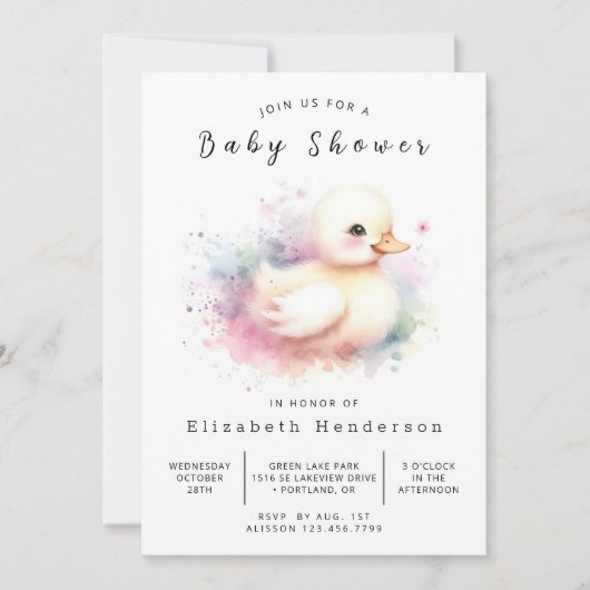 Rustiek Online Duck Baby shower Kaart (Voorkant)
