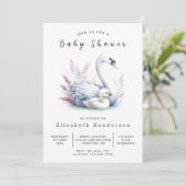 Rustiek Online Zwaan Baby shower Kaart (Staand voorkant)