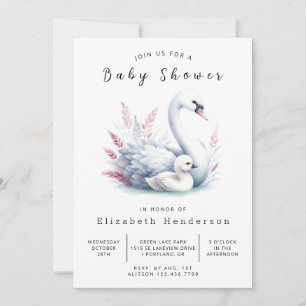Rustiek Online Zwaan Baby shower Kaart