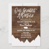 Rustiek Onze Grootste Avontuur Baby shower Kaart (Voorkant)