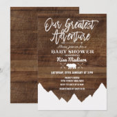 Rustiek Onze Grootste Avontuur Baby shower Kaart (Voorkant / Achterkant)