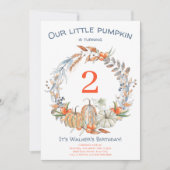 Rustiek Onze kleine pompoen blauw Tweede verjaarda Kaart (Voorkant)