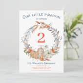 Rustiek Onze kleine pompoen blauw Tweede verjaarda Kaart (Staand voorkant)