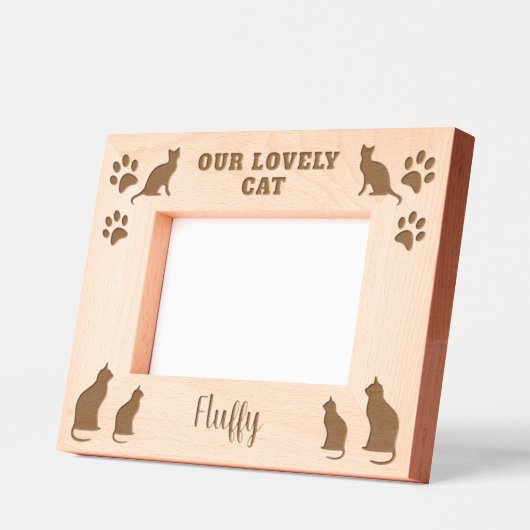 Rustiek Onze mooie kat script kattennaam Gegraveerde Lijstjes (Links)
