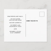 Rustiek Onze nieuwe nek van de Bossen Trees Cabin  Aankondigingskaart (Achterkant)