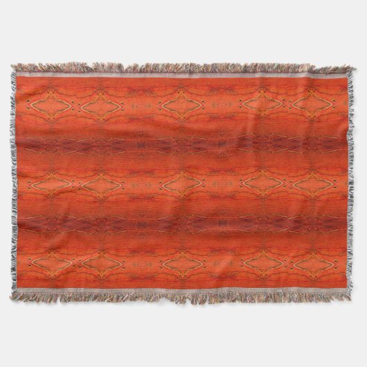 Rustiek Oranje Azteken Patroon Deken (Voorkant)