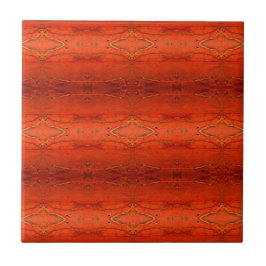 Rustiek Oranje Azteken Patroon Tegeltje
