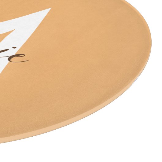 Rustiek oranje monogram snijplank (Hoek)