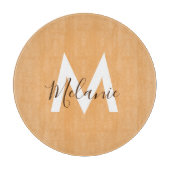 Rustiek oranje monogram snijplank (Voorkant)