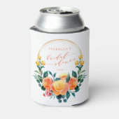 Rustiek Oranje Waterverf Bloemachtig Bruidsdiner  Blikjeskoeler (Blikje Achterkant)