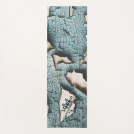 Rustiek oud blauw groen verf hout Custom Monogram Yogamat