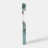 Rustiek oud blauw groen verf hout Custom name iPhone Hoesje (Linkerkant)