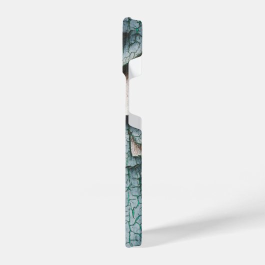 Rustiek oud blauw groen verf hout Custom name iPhone Hoesje (Linkerkant)