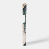 Rustiek oud blauw groen verf hout Custom name iPhone Hoesje (Rechterkant)