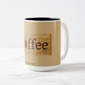 Rustiek Oud Bruin Koffiebonen Label Tweekleurige Koffiemok (Voorkant rechts)