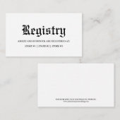 Rustiek Oud Engels Keltisch Gotisch Huwelijksregis Informatiekaartje (Voorkant / Achterkant)