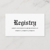 Rustiek Oud Engels Keltisch Gotisch Huwelijksregis Informatiekaartje (Voorkant)