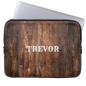 Rustiek oud gekrast hout laptop sleeve (Voorkant)