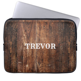Rustiek oud gekrast hout laptop sleeve