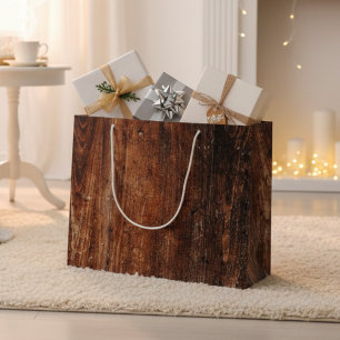 Rustiek oud krasvormig hout groot cadeauzakje