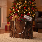 Rustiek oud krasvormig hout groot cadeauzakje