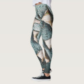 Rustiek oud lichtblauw groen schilhout leggings (Links)