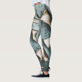 Rustiek oud lichtblauw groen schilhout leggings