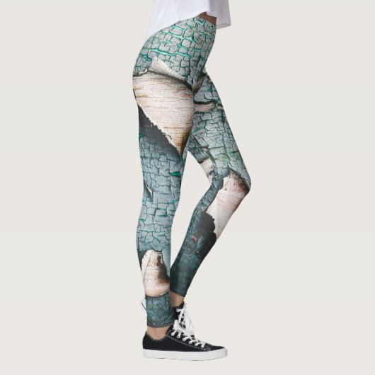 Rustiek oud lichtblauw groen schilhout leggings (Rechts)