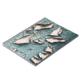 Rustiek oud lichtblauw groen schilhout notitieboek (Linkerzijde)