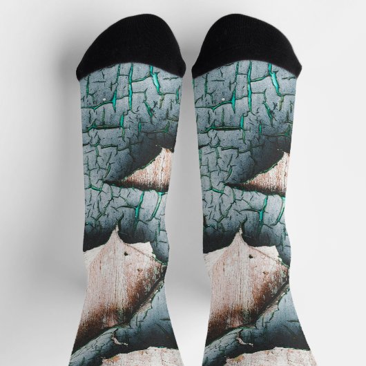 Rustiek oud lichtblauw groen schilhout sokken (Top)