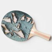 Rustiek oud lichtblauw groen schilhout tafeltennisbatje (Zijkant)