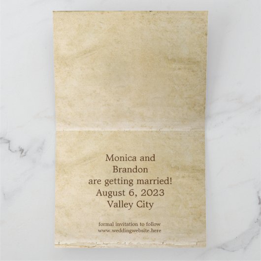 Rustiek oud papier Bewaar de datumkaart Kaart (Binnen)