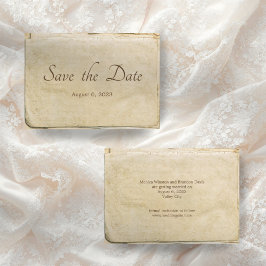 Rustiek oud papier Save the Date Kaart