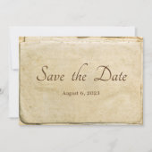Rustiek oud papier Save the Date Kaart (Voorkant)