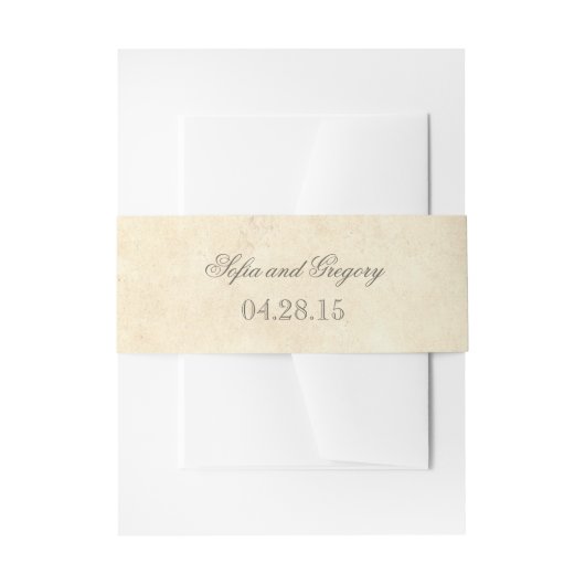 Rustiek oud papier Shabby bruiloft Uitnodigingen Wikkel (Voorkant Voorbeeld)